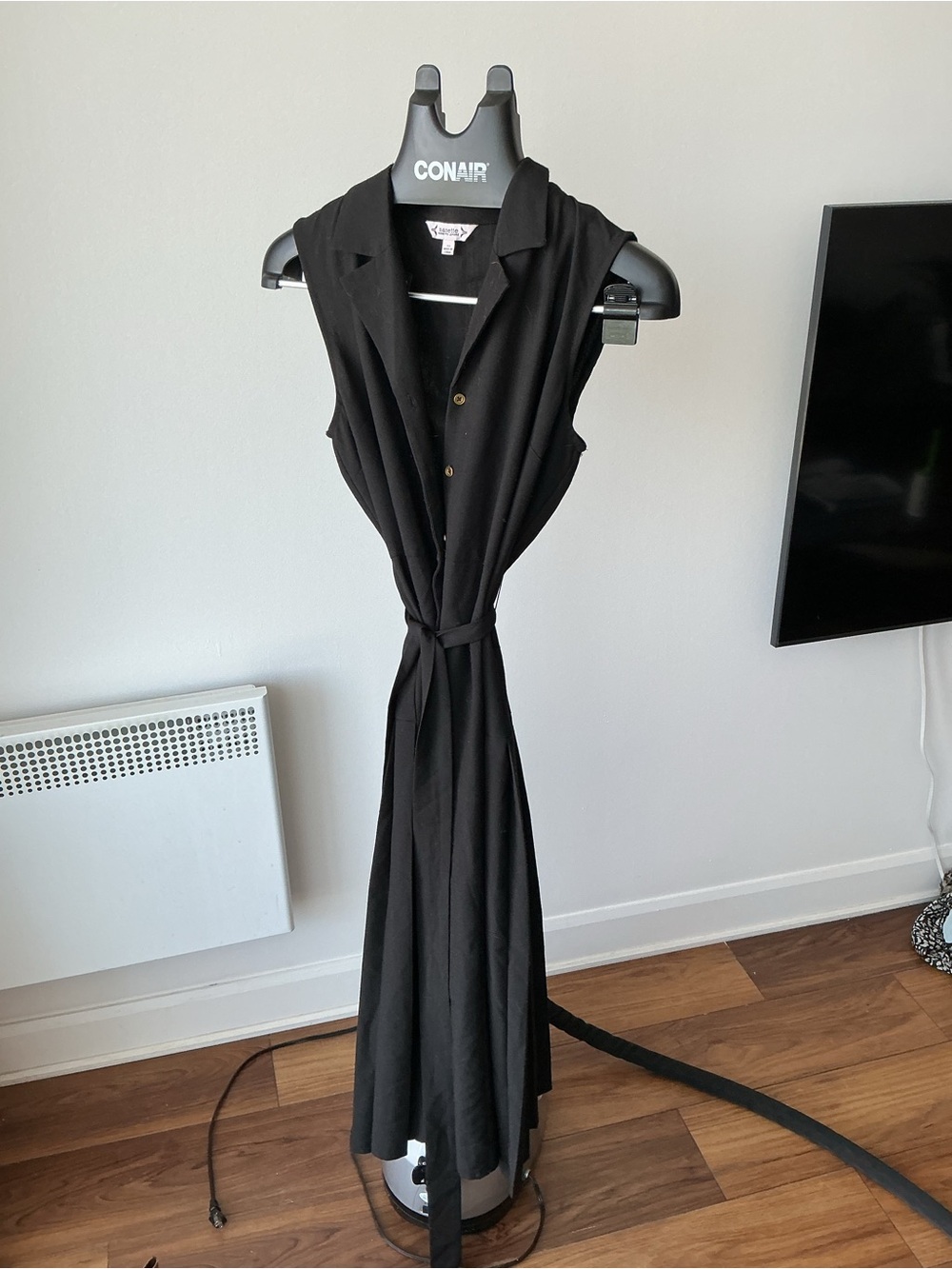 Nanette Lepore Sleeveless Black Maxi Dress with Tie Waist
